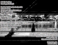 Bullet train riding Shooting off 500 mph
Hardwired civilian-brand sniper rifle Pill bottle stock Stainless steel razor blade trigger Knotted rope barrel Sweet metallic mouthfeel
Bullet train riding Doom clock reading 05:00
Pink-scented flesh-mended skeleton Train conducting in front of a banged up mirror There's no drowning in rail-rivers When I've become my own Hemlock/Charon
Bullet train riding 500 steps away from home
Don't know whether I'm picking up or dropping off Self-aggrandizing expression of self-determination Fantastic Final Fucking Fatal Freedom Or the pitiful reality Of sanctimonious self-defeat
Who's driving this Bullet train riding