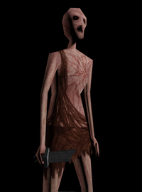 an emaciated zombie holding a sword